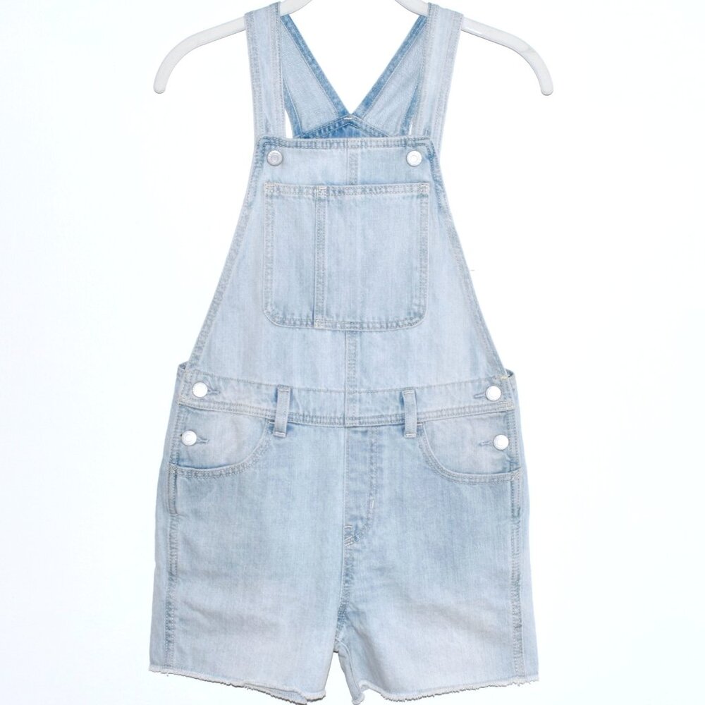 NEW Old Navy Light Denim Blue Frayed Shorts/Overalls  - Large (10-12)